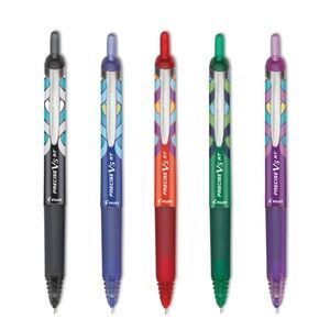 Pilot Precise V5 RT Deco Retractable Rollerball Pens Assorted Ink 5 Pack